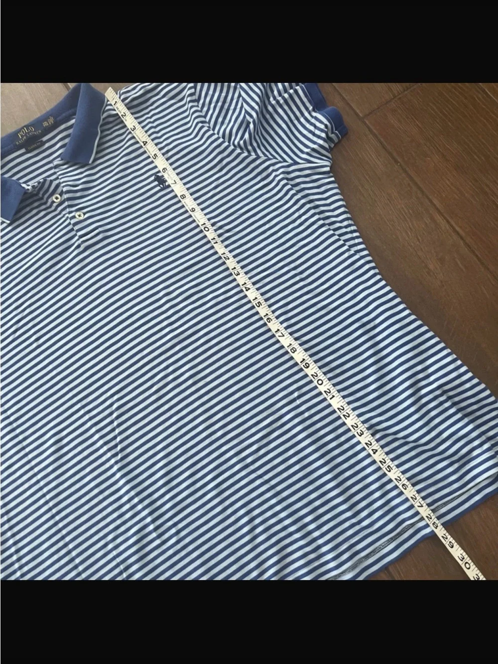 Polo Ralph Lauren Blue and White Striped Polo Classic Fit XXL